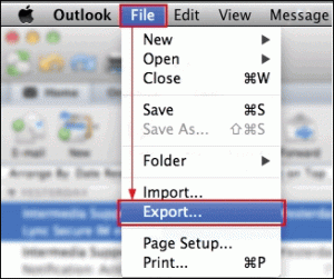 Export OLM from Outlook for Mac